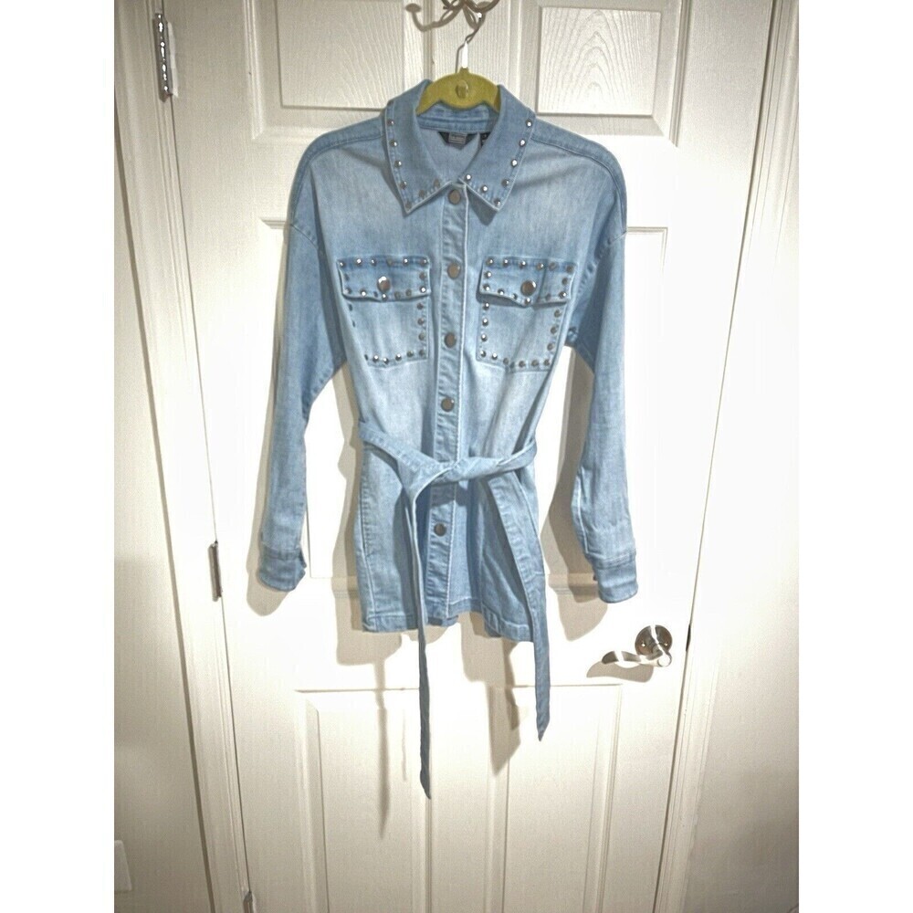 G by Giuliana Black Label EcoChic Denim Studded Shacket - Picture 2 of 7